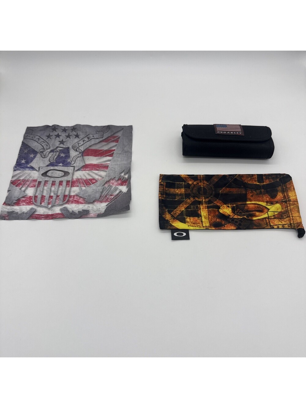 Oakley USA Flag Folding Case Microfiber Cloth Microbag Eyewear Pouch Lot of 3